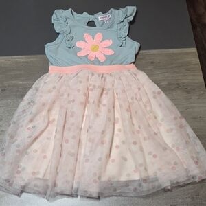 Green 21 Blue and Pink Kids Casual Dress